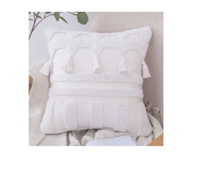 Almohadón Boho en Blanco - Textiles, Uruguay | Finkel