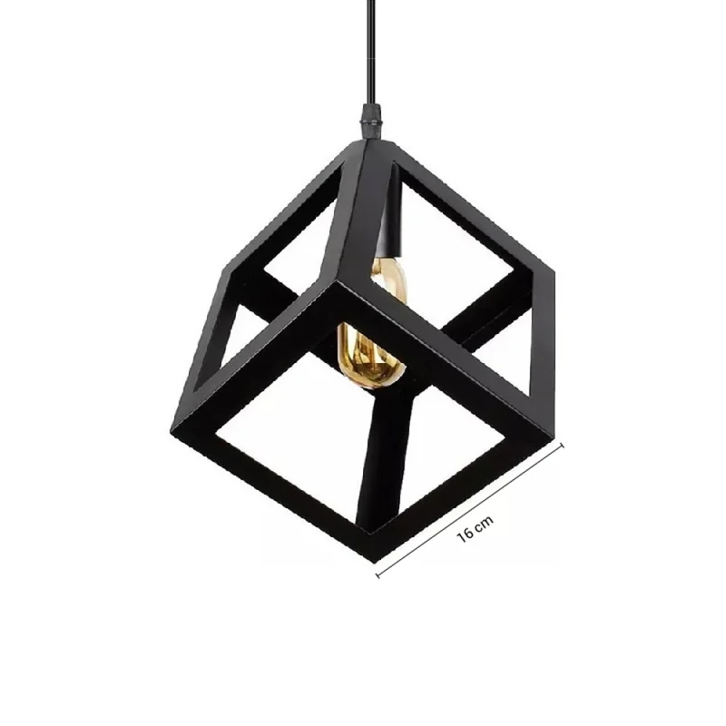 Lámpara Colgante Cube Negro en Negro - Lámparas colgantes, Uruguay | Serlux, vista 5