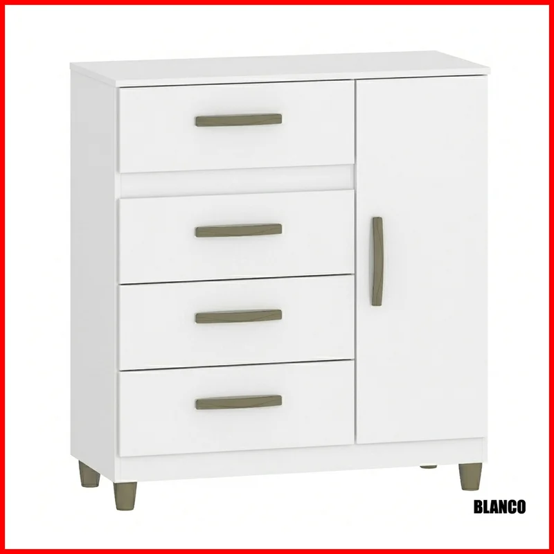 Comoda 4 cajones + puerta – Leme - Cómodas, Uruguay | Punto Unión, vista 3