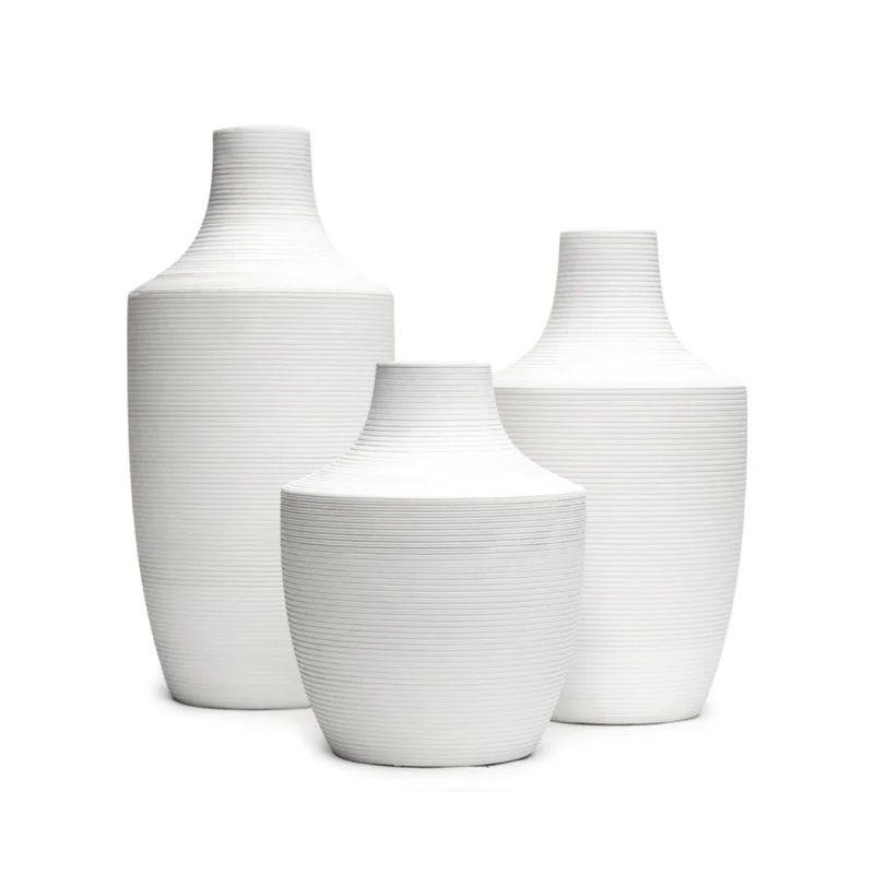 FLORERO CERAMICA D14x18CM BLANCO/NEGRO MATE en Multicolor - Jarrones, Uruguay | Koz, vista 3
