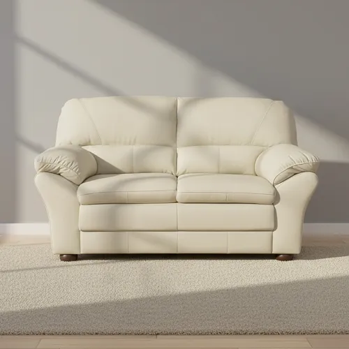 Sillón 2 Cuerpos Cuero Natural-beige Florencia Crudo en Blanco - Sillones y sofás, Uruguay | Divino