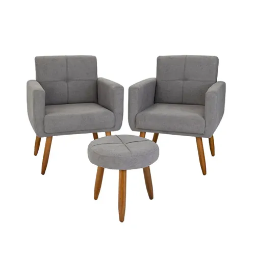 SET DALLAS 2 POLTRONAS + 1 PUFF - Sillones y sofás, Uruguay | Alfa Ventas
