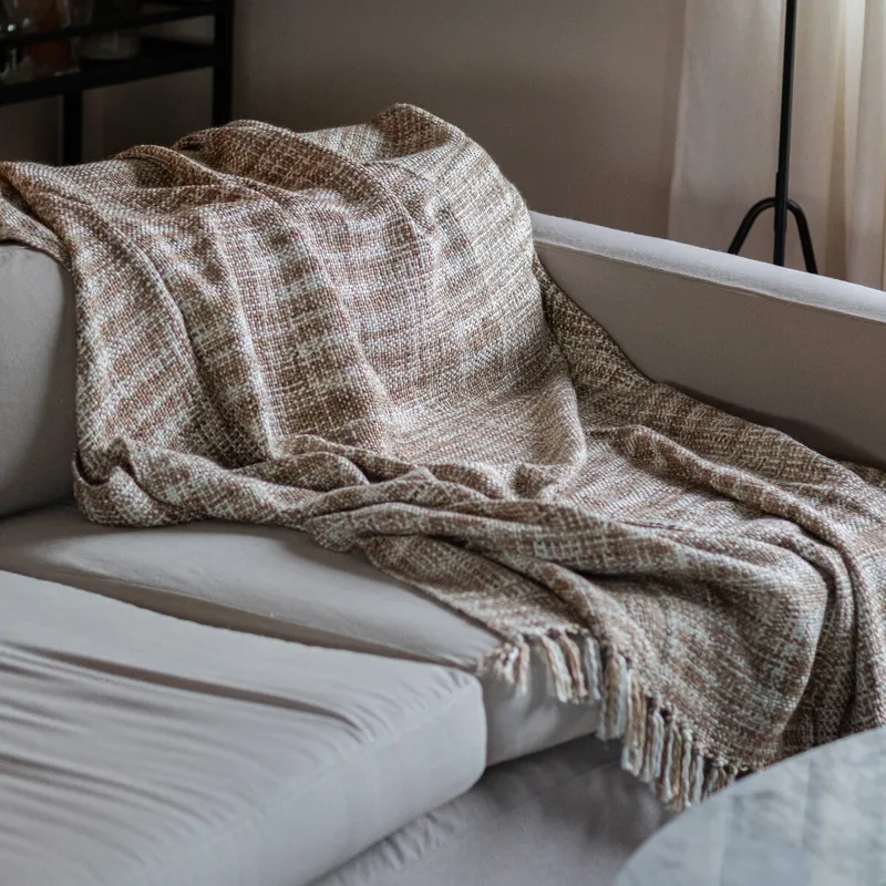 Manta para sillón y cama Rústica beige - 180 x 130 cm en Beige - Textiles, Uruguay | Buho Store