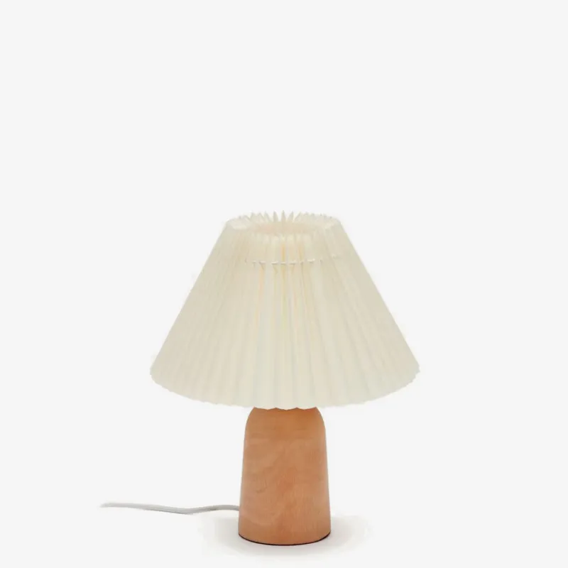 Lámpara de mesa Benicarlo de madera con acabado natural y beige en Beige - Lámparas de mesa, Uruguay | Kavehome
