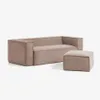 Reposapiés Blok 90 x 70 cm - pana rosa en Rosa - Butacas, banquetas y puffs, Uruguay | Kavehome, vista 4 de 6
