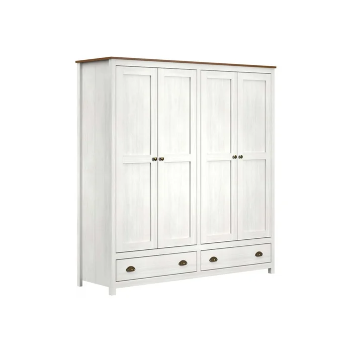 Placard Ropero 4 Puertas Madera Natural-beige Topazio en Blanco - Roperos y placares, Uruguay | Divino, vista 2
