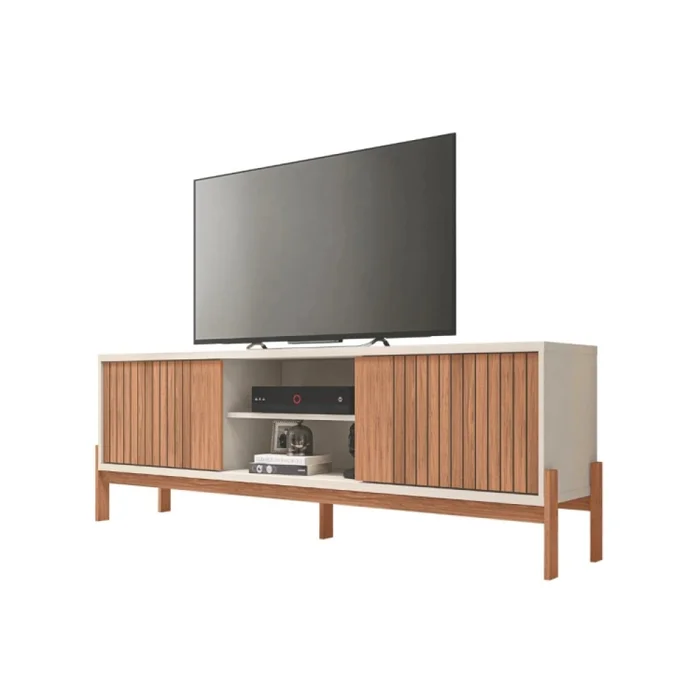 Rack Tannen Puertas Corredizas 1.80 Mt Freijo/off White - Muebles para TV, Uruguay | Albanés, vista 2