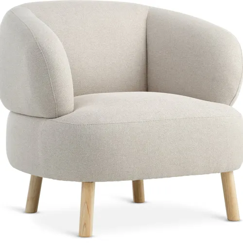 Butaca STADIL tela beige color roble en Beige - Butacas, banquetas y puffs, Uruguay | JYSK
