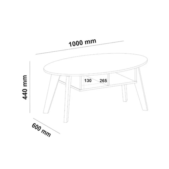 Mesa De Living Mesa Ratona Comedor Estilo Nordico Mdp Negro en Atacama/Negro - Mesas de living, Uruguay | Soy Hogar, vista 3