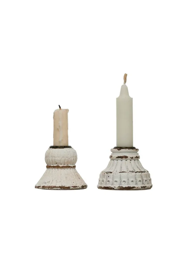 Candelabros vintage set x 2 en Blanco - Decoración, Uruguay | Martinika Deco, vista 2