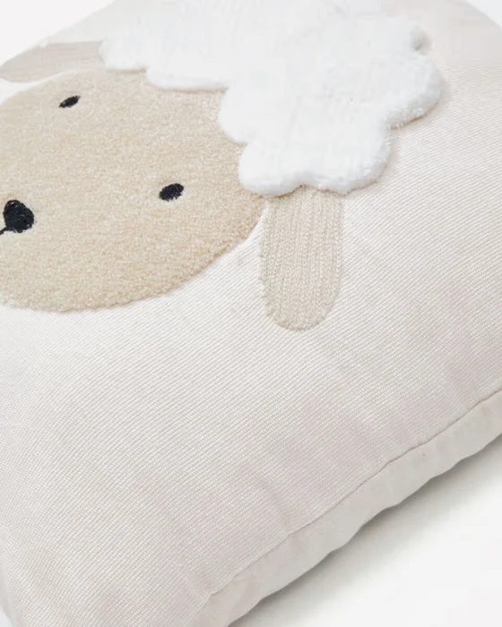 Almohadón Milu de algodón beige bordado - de oveja 45 x 45 cm en Beige - Textiles, Uruguay | Kavehome, vista 3