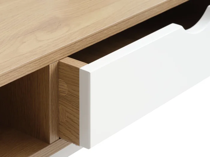 Escritorio TRAPPEDAL 48x95 1 cajón color roble/bl en Madera natural - Escritorios, Uruguay | JYSK, vista 3