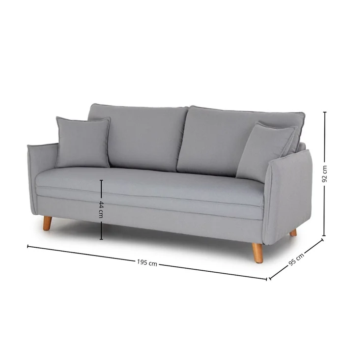 Sofá Harmony - Tela Aquaclean - 3 cuerpos - A fabricar en Gris - Sillones y sofás, Uruguay | Nyr, vista 4