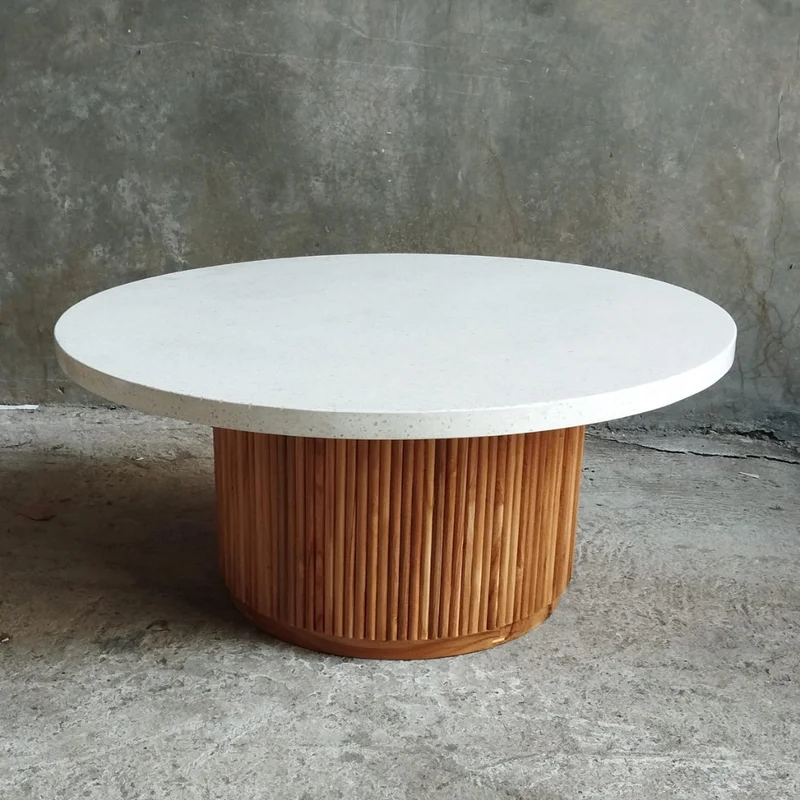 Mesa de Centro de Teca y Terrazo Polo | Casakos en Multicolor - Mesas de comedor, Uruguay | Casakos, vista 8
