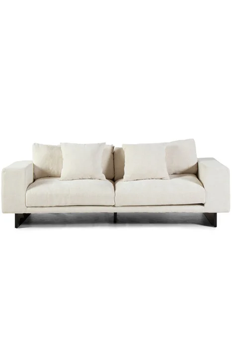 SOFA NEW YORK 3 PLAZAS TELA CAMARGUE NIEVE 230X100X62H CM en Blanco - Sillones y sofás, Uruguay | Vinibel