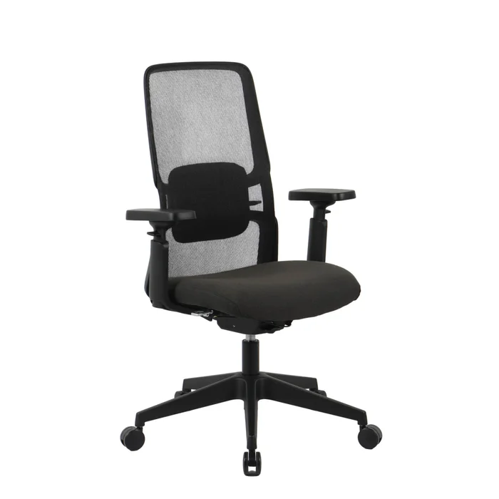 Silla De Oficina Malla-y-polipropileno Negro M2 en Negro - Escritorios y sillas de escritorio, Uruguay | Divino, vista 2