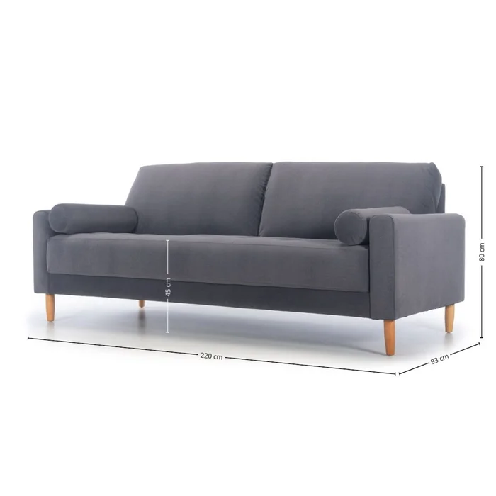 Sofá Ícono - Tela Aquaclean - 3 cuerpos - A fabricar en Gris - Sillones y sofás, Uruguay | Nyr, vista 5