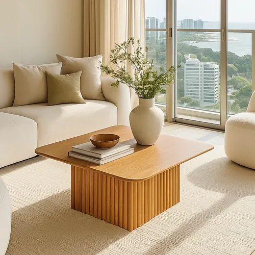 Mesa de Living de Madera Omega en Madera natural - Muebles, Uruguay | Indrana