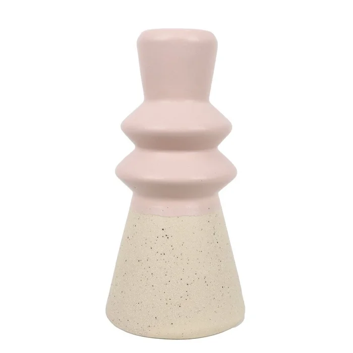 CANDELABRO BOCEL 7x7x14.5CM CERAMICA ROSA en Rosa - Velas y Portavelas, Uruguay | Decohogar