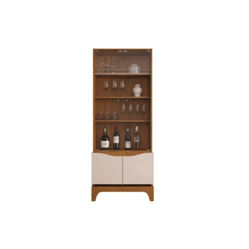 Cristalero 2 Puertas de Vidrio en MDF - Nice - Beige en Beige - Aparadores y recibidores, Uruguay | Rústico Hogar