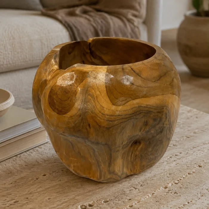 Vasija Teka en Madera natural - Decoración, Uruguay | Camino a Casa, vista 2