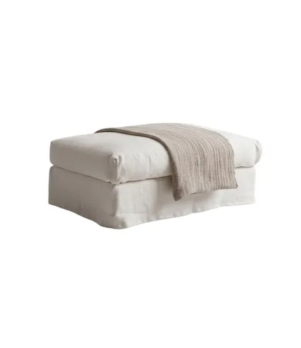 PUFF BISCARROSSE BLANCO LINO FRANCES en Blanco - Butacas, banquetas y puffs, Uruguay | Masinfinito Casa