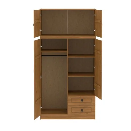 Ropero 4 puertas 2 cajones Linea Naturale en Madera natural - Roperos y placares, Uruguay | La Cueva Muebles, vista 11