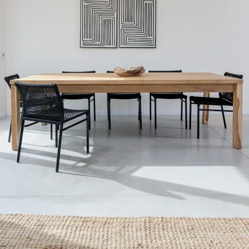 Mesa en madera maciza de teca/ 250x110x75h en Madera natural - Mesas de comedor, Uruguay | Entrecasa