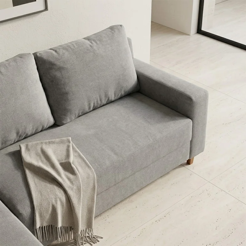 Rinconera Lucci - Tela Microfibra - Chaise izquierdo - Berlin 06 (Grafito) en Gris - Sillones y sofás, Uruguay | Nyr, vista 4