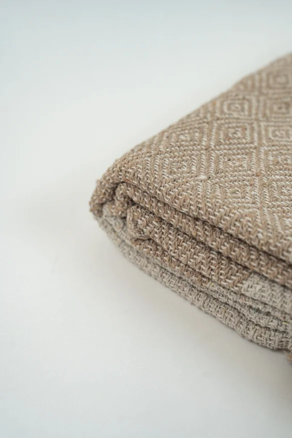 Manta Borlas - Beige en Beige - Textiles, Uruguay | Indian, vista 2