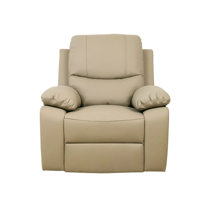 Recliner Manual 1 Cuerpo Cuero Marron Lina Taupe en Beige - Sillones y sofás, Uruguay | Divino, vista 3