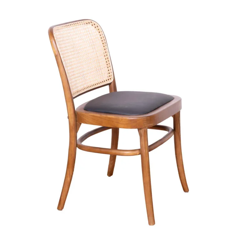 Silla De Comedor Rattan-y-madera Marron Tamara en Marrón - Sillas, Uruguay | Divino, vista 3