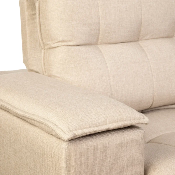 Sofa Retractil 3 Cuerpos Tela Natural-beige Atlanta Beige en Beige - Sillones y sofás, Uruguay | Divino, vista 7