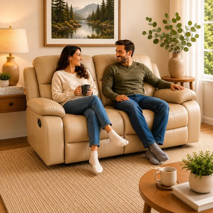 Sillon Reclinable 2 Cuerpos en Beige - Sillones y sofás, Uruguay | La Cueva Muebles