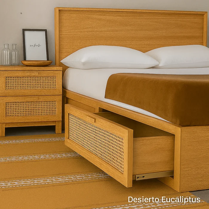 Cama Canagge con Ratán en Marrón - Dormitorio, Uruguay | Tree House Deco, vista 7