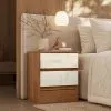 Mesa De Luz Fit 2 Cajones Moderna 100% Mdp en JEQUITIBA OFF WHITE - Mesas de luz, Uruguay | Soy Hogar, vista 4 de 8