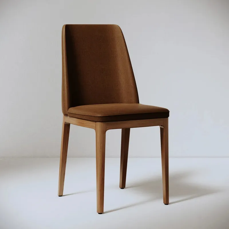 Silla de Comedor City - Línea Nevada - Cuero sintético en Marrón - Sillas, Uruguay | Ecowood