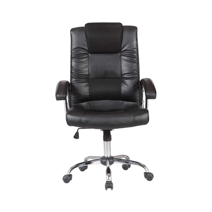 Silla De Escritorio Simil-cuero Negro D-428-1 en Negro - Escritorios y sillas de escritorio, Uruguay | Divino, vista 2
