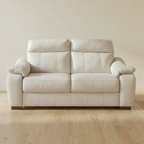 Sofa 2 Cuerpos Cuero-100-natural Natural-beige Laurent Marfil en Blanco - Sillones y sofás, Uruguay | Divino