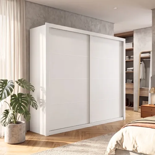 Ropero 2 Puertas Corredizas - Imperador - Blanco en Blanco - Roperos y placares, Uruguay | Rústico Hogar