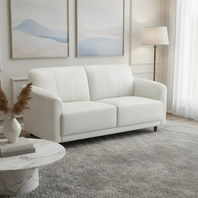 SOFA 2 CUERPOS - 100% CUERO - MODELO MARBELLA - COLOR BLANCO TIZA en Blanco - Sillones y sofás, Uruguay | Champagne Home, vista 3