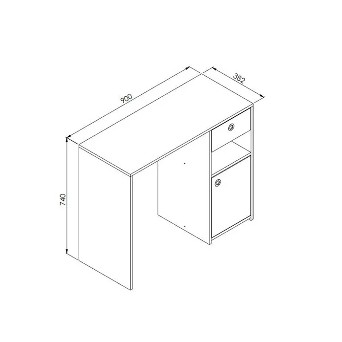 Escritorio con cajón y puerta - Coimbra - Escritorios y sillas de escritorio, Uruguay | Delta Center, vista 3
