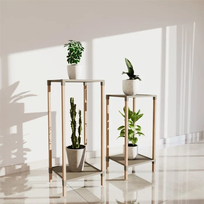 ORGANIZADOR SET X2UNID 48x28x25CMS / 59x28x25CMS MADERA Y PP en Beige - Bibliotecas, Uruguay | Koz, vista 2
