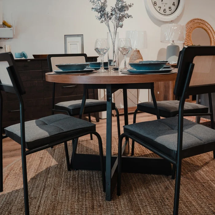 Mesa de Comedor Redonda - Atix - Negro en Negro - Mesas de comedor, Uruguay | Ecowood, vista 4