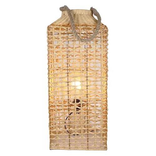 Lámpara Rattan-y-metal Marron De Mesa en Marrón - Lámparas de mesa, Uruguay | Divino