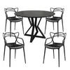 Juego de Comedor Mesa Louvre Redonda Negra 90cm + Sillas Negras Allegra - Sillas, Uruguay | Berna home, vista 1 de 6