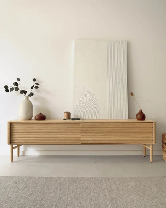 Lienzo Adelta rayas blanco 80 x 110 cm en Blanco - Decoración de pared, Uruguay | Kavehome, vista 3