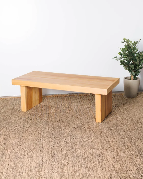 MESA RATONA LEBLON 130x60 en Madera natural - Mesas de living, Uruguay | Fundamento Muebles
