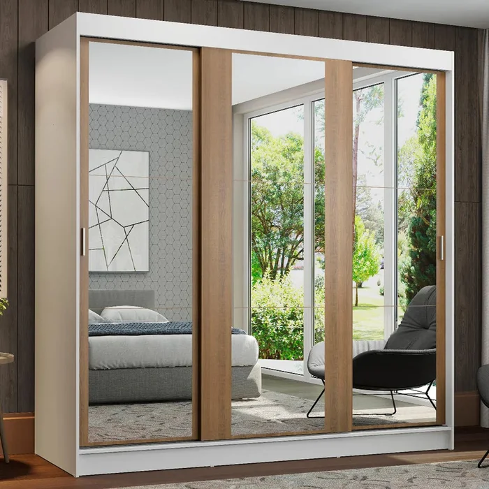 Ropero Placard Matrimonial Reno 180CM Pareja con 3 Espejos 3 Puertas C en Marrón - Roperos y placares, Uruguay | Balton, vista 8