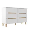 Comoda 6 Cajones Mdf Blanco Logan en BCO/NAT - Cómodas, Uruguay | Divino, vista 2 de 3